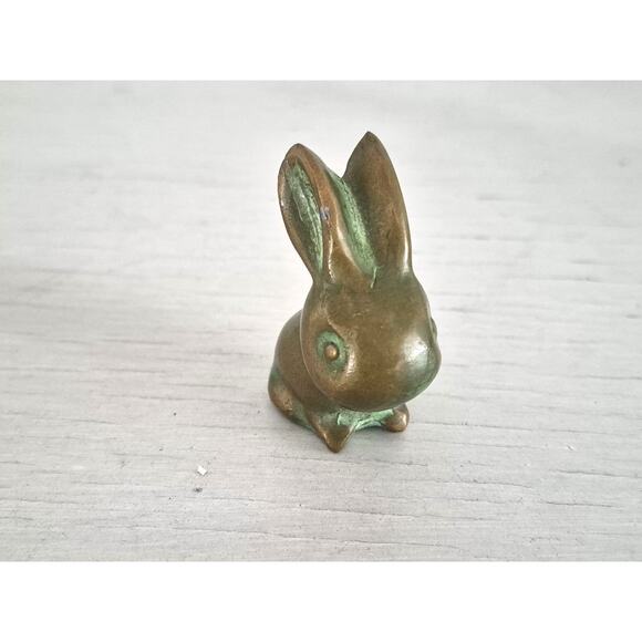 Vintage Mini Brass Rabbit Figurine - Picture 2 of 5